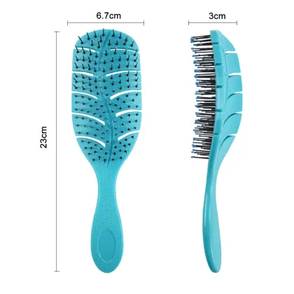 Nylon Vented Detangling Hair Brush with Royal Rubber Pad