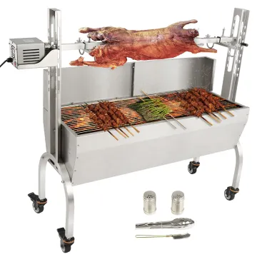 Automatic Rotating Whole Lamb Grill Stainless Steel Electric Roast Barbecue Grill with Wind Guard