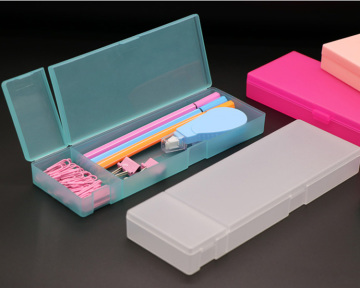 WEISHENG Factory Double Long Pencil Box Rectangle Crayons Color Pens Highlighter Stationery Case Boxes