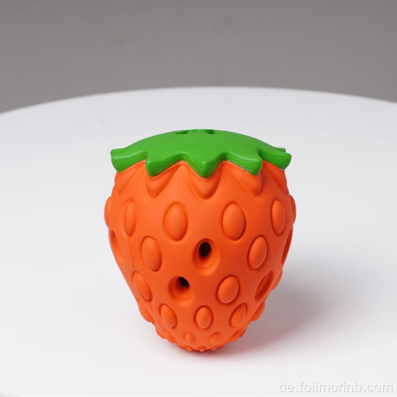 Cute Strawberry Rubber Dog Pet Chew Interaktives Spielzeug