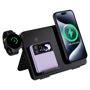 3-in-1 Magnetic Wireless Charger Stand for Apple iWatch, AirPods, iPhone and Samsung Galaxy S2 Buds