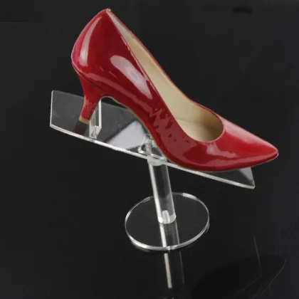 High Heel Shoe Display Holder - Clear Acrylic with Base for Shoe Shop