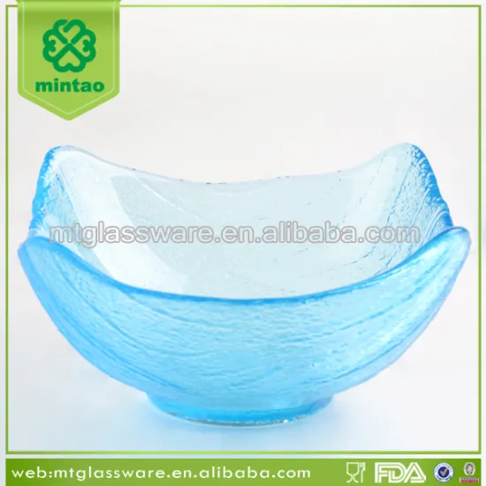 Cheap handmade coloured square glass bowls