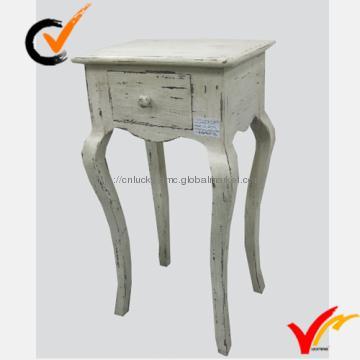 French white distressed lamp table