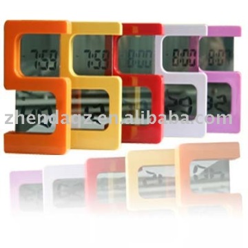 S shape digital LCD clock