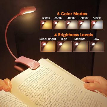 LOHAS Pink Clip-On Light Reading Reching