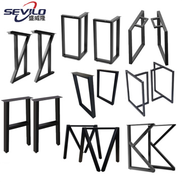 Industrial N-Shape Steel and Cast Iron Rectangle Table Legs