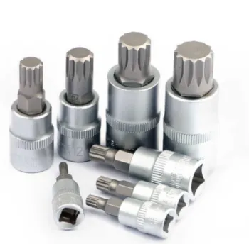 Professional Car Repair Tool: T10 to T55 Torx Bit Hexagonal Socket with 1/2" and 3/8" Square Drive in CR-V Steel