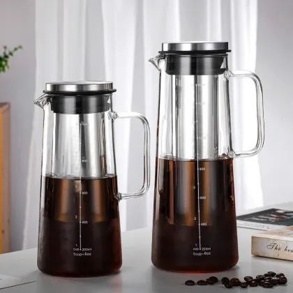Large Capacity Cold Brew Coffee & Iced Tea Maker with Glass Carafe