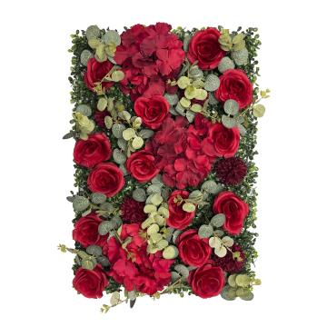 Linwoo Artificial Red Rose Wall Panel for Wedding Backdrop