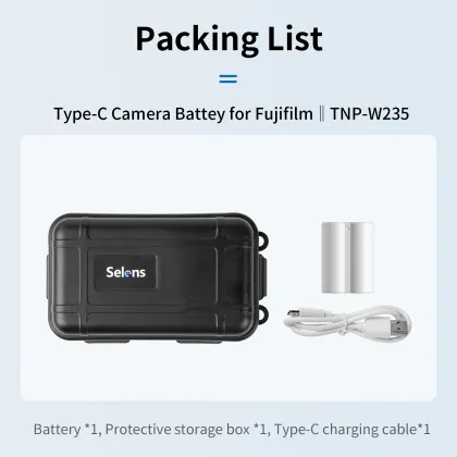 Selens TNP-W235 Type-C Camera Battery 2400mAh for Fujifilm Outdoor Photography
