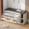 Light Luxury Shoe Cabinet With Seat Flip Door Shoe Bench Cabinet Household Entrance PU Leather Shoe Changing Stoolspot Bedroom L