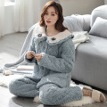 women's winter thick coral fleece pajamas