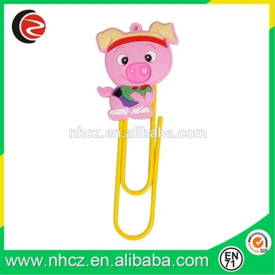 85MM Pig Shaped Soft PVC Paper Clip