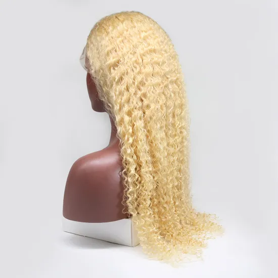 Guangzhou Vendors 613 Curly Lace Front Wigs Natural Hairline Blonde Deep Wave Closure Frontal Human Hair Wig 613 Full Lace Wig