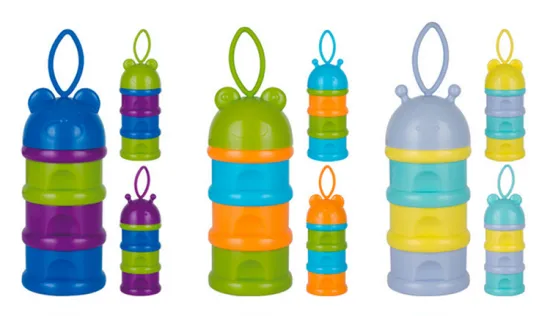 Baby Food Storage Box Portable 3 Layer Milk Powder Container Baby Infant Feeding Milk Powder Bottle Container 3 Grid Box