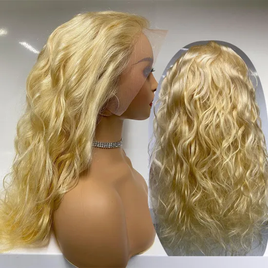 Moonhair Factory Thick 150 Density Brazilian Human Hair Long 40In Blonde Color 613 4X4 Closure Deep Wave Wigs