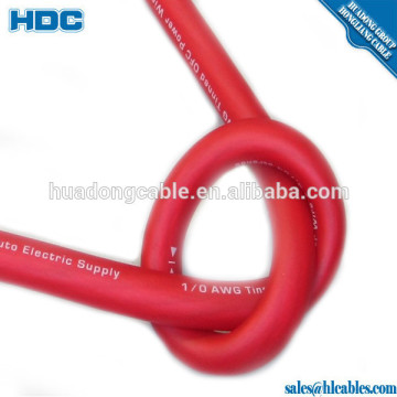 dc cable 1/0AWG, fine strand for connection of battery bank ,copper conductor and pvc insulation battery cable
