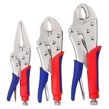 YUHANG 3-Piece Curved and Straight Jaw Locking Pliers Set
