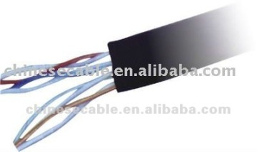 Polyolefin Insulation Flat Type Waterproof UTP Cat5e Outdoor Cable