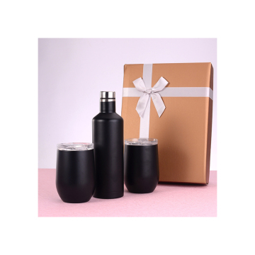 Eco-Friendly Double-Walled Insulated Wine Bottle Tumbler Gift Set