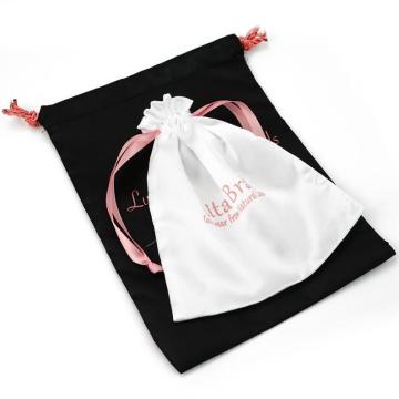 custom Luxury and cheap satin drawstring bag