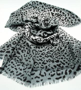 Gradação de leopardo tradacional Lenço de lã pura impressa