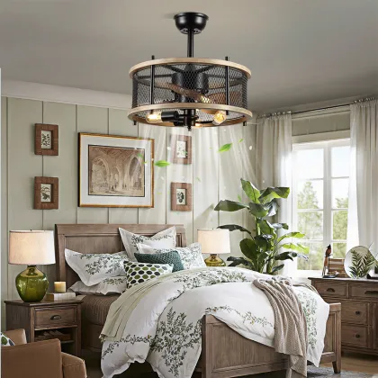 Modern Ceiling Fan Lights 2022: Hot Sale Cage Ceiling Fan With Light