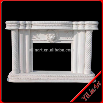 Natural Stone hand carved marble Fireplace Mantel with lion head