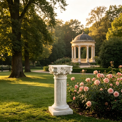Luxury White Marble Pillar with Corinthian Capital