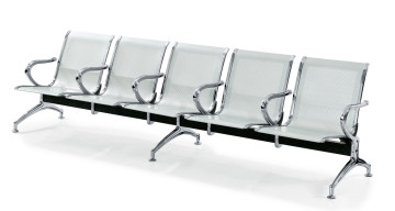 Silver Grey Metal Airport Chair Waco A502