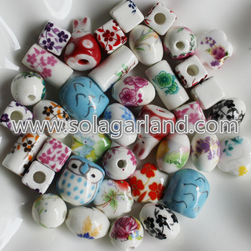 10-26MM Mix Style El Panted Spacer Seramik Boncuk Charms