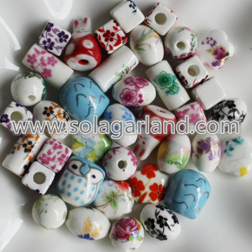 10-26MM Mix Style Hand Panted Spacer Ceramic Beads Charms