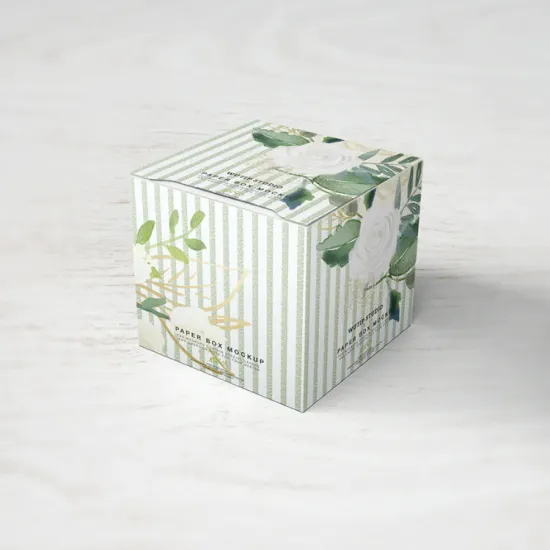 Square Box Cardboard Mockup