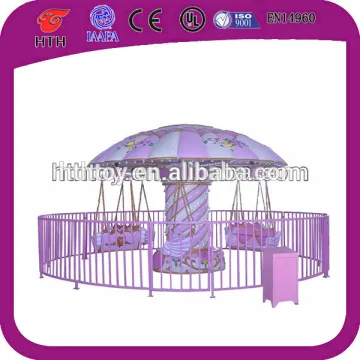 Pink flying chair swing carousel ride for children
