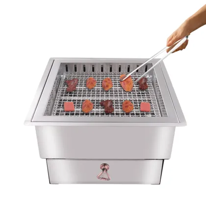 Heating tube barbecue dining table