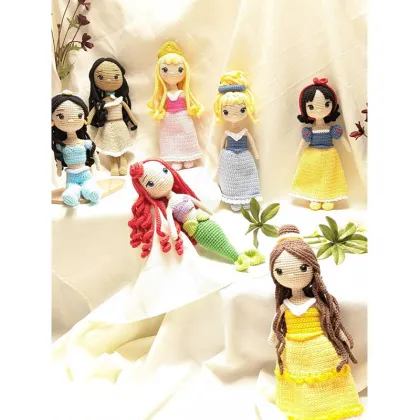 Customized Crochet Princess Doll: Handmade Mermaid Doll Unique Gift for Daughters