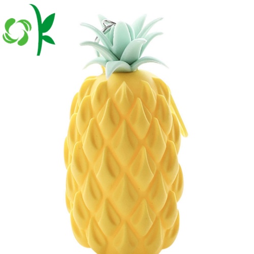 Supporto della borsa della moneta del silicone di forma dell&#39;ananas con la chiusura lampo