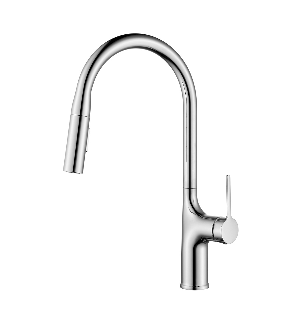 Multifunctional Single Handle Chrome Pull Out Kitchen Faucet