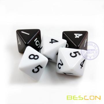 ลูกเต๋าด้าน 8 Polyhedral พลาสติกทึบแสงมีสีสัน