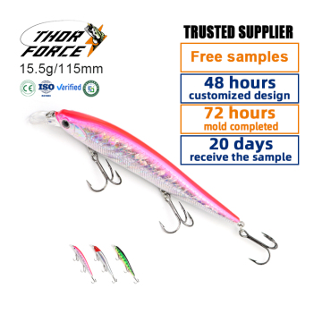 Thorforce 3D Suspending Deep Diving Jerk Minnow Lures voor zoutwater en zoetwatervissen