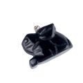 Black Obsidian Handmade Craved 1.0 Inch Rabbit Pendant for DIY Making Jewelry Necklace