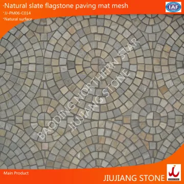 natural slate interlocking paver stone on mesh