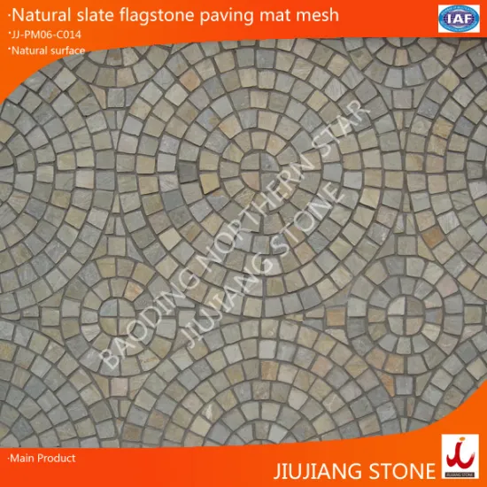 natural slate interlocking paver stone on mesh