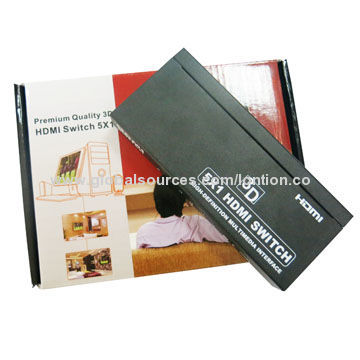 2014 New Design 1.4 HDMI 5x1 Switch with Audio, Up to 1,080P Resolution