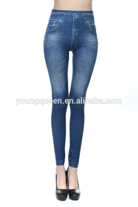 RM86 TV show models real pockets like jeans Denim leggings seamless leggings                        
                                                Quality Choice