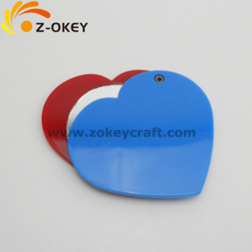 Heart shape acrylic mirrors with a hole for being keychain