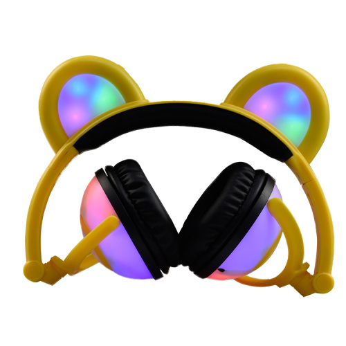 Cartoon Bear Ear Headphone Söta hörlurar Mobil dator