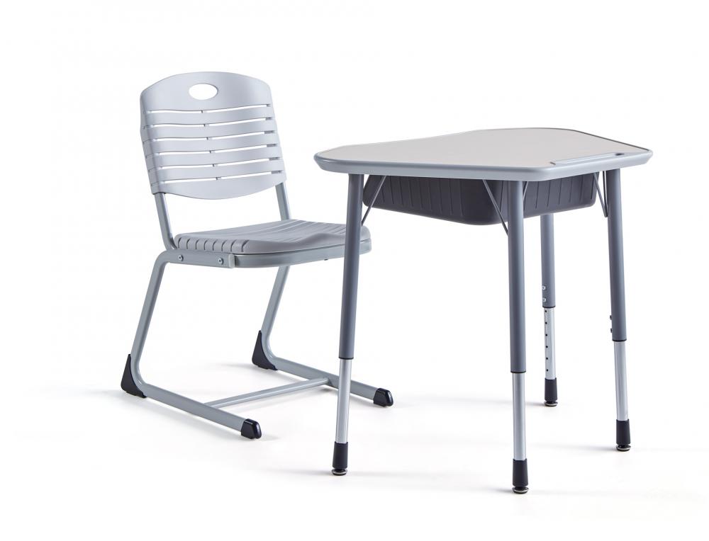 Adjustable irregular school students study desks and chairs