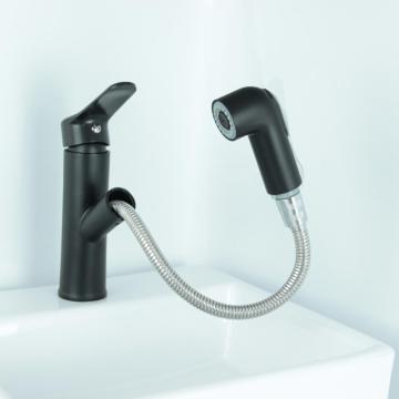 Black Pull Out Spray Spout Basin Faucet